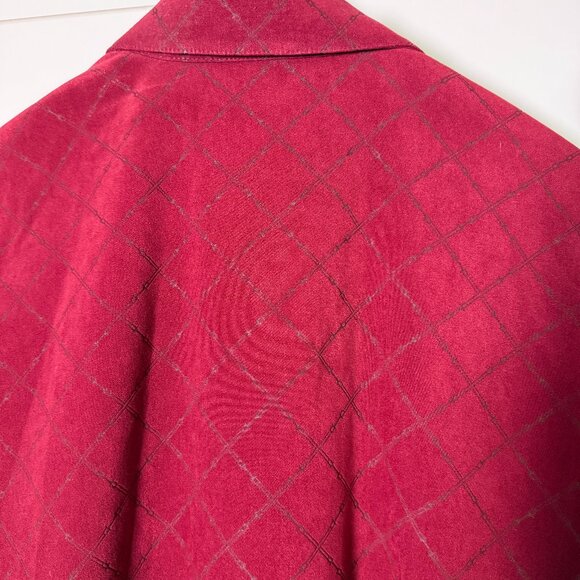 Talbots Long Sleeve Button Up Stretch Burgandy Faux Suede -Horse Bits in Design - Picture 3 of 7